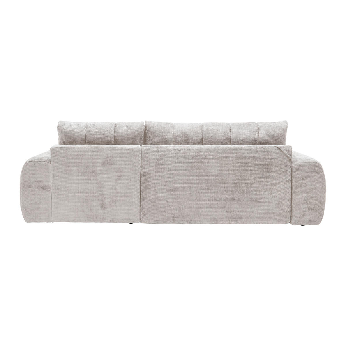 ECKSOFA Flachgewebe Creme  - Schwarz Hochglanz/Creme, Modern, Textil/Metall (273/93/166cm) - MID.YOU
