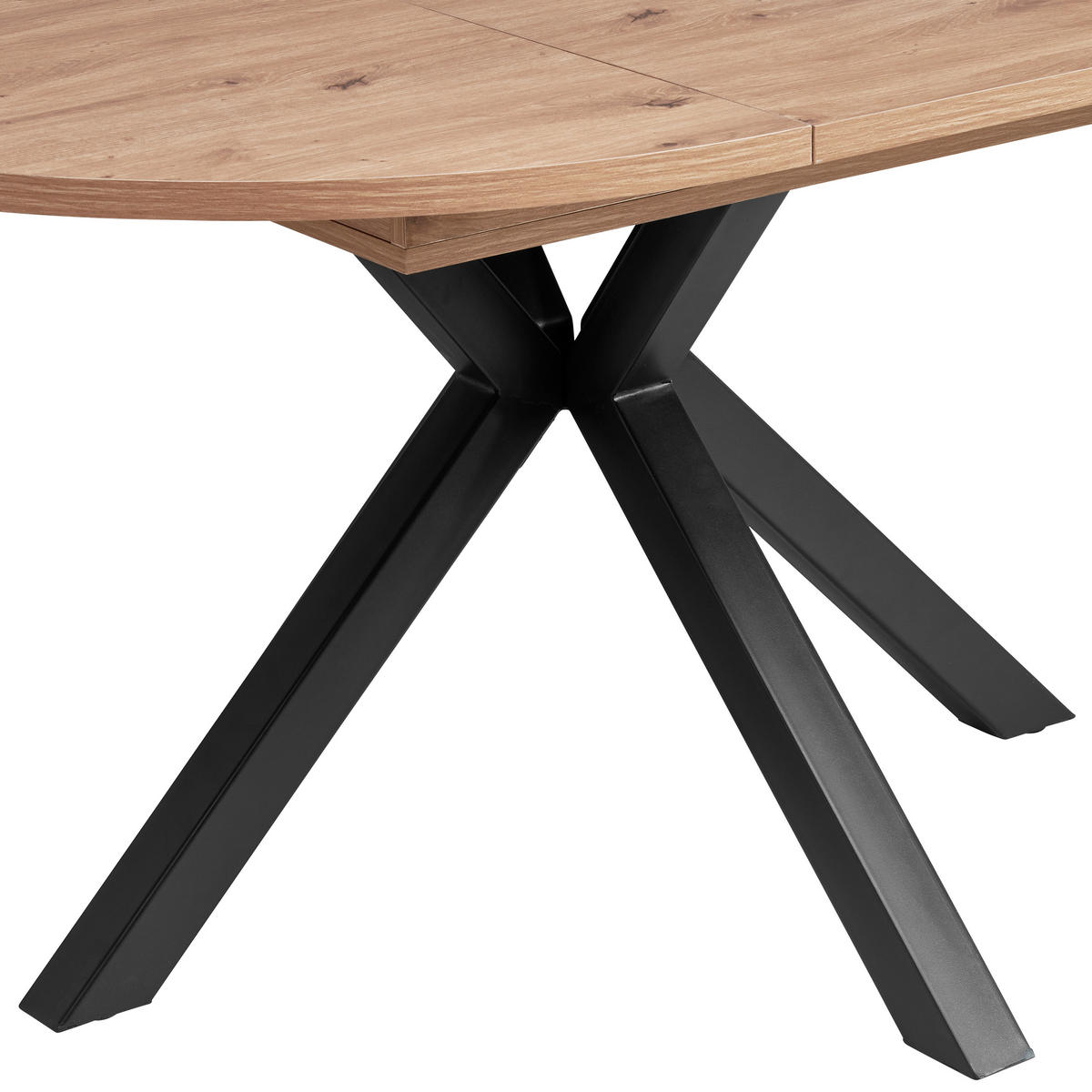 AUSZIEHTISCH Metall, Holzwerkstoff  - Schwarz/Eiche Artisan, Konventionell, Holzwerkstoff/Metall (110-150/76/110cm) - MID.YOU