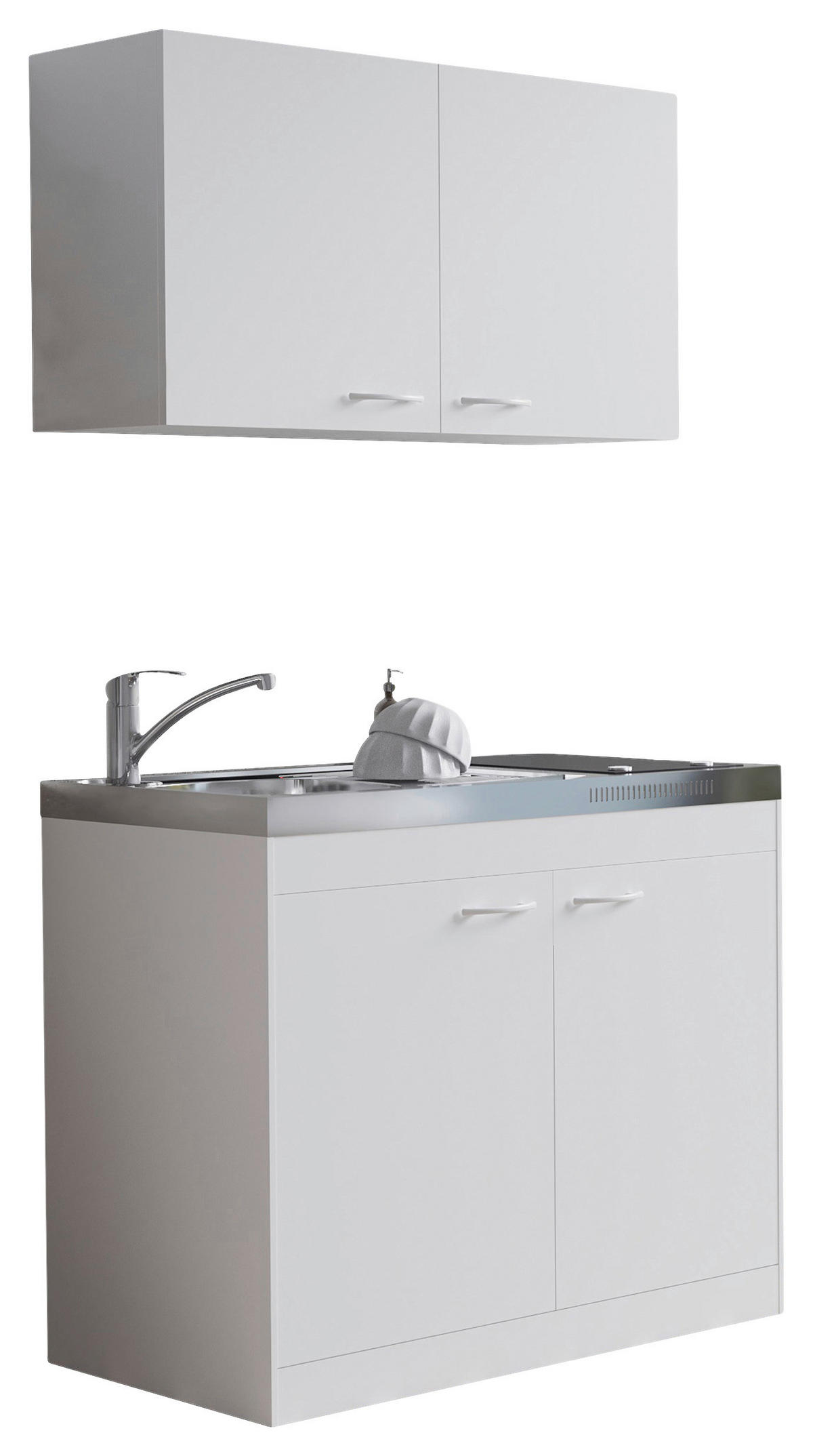 MINIKÜCHE 100 cm   in Weiß  - Weiß, Basics, Holzwerkstoff/Kunststoff (100cm) - Respekta