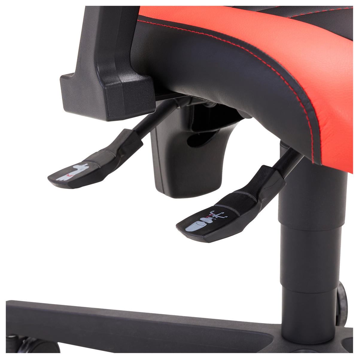 GAMINGSTUHL Rot, Schwarz Kunststoff, Textil   - Rot/Schwarz, Design, Kunststoff/Textil (47,5/99-107/44cm) - Dieter Knoll