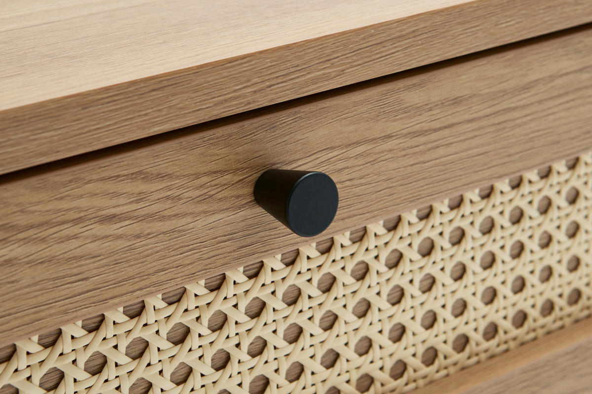 COUCHTISCH 110/60/42 cm rechteckig Eichefarben  - Eichefarben/Schwarz, Basics, Holzwerkstoff/Metall (110/60/42cm) - Boxxx