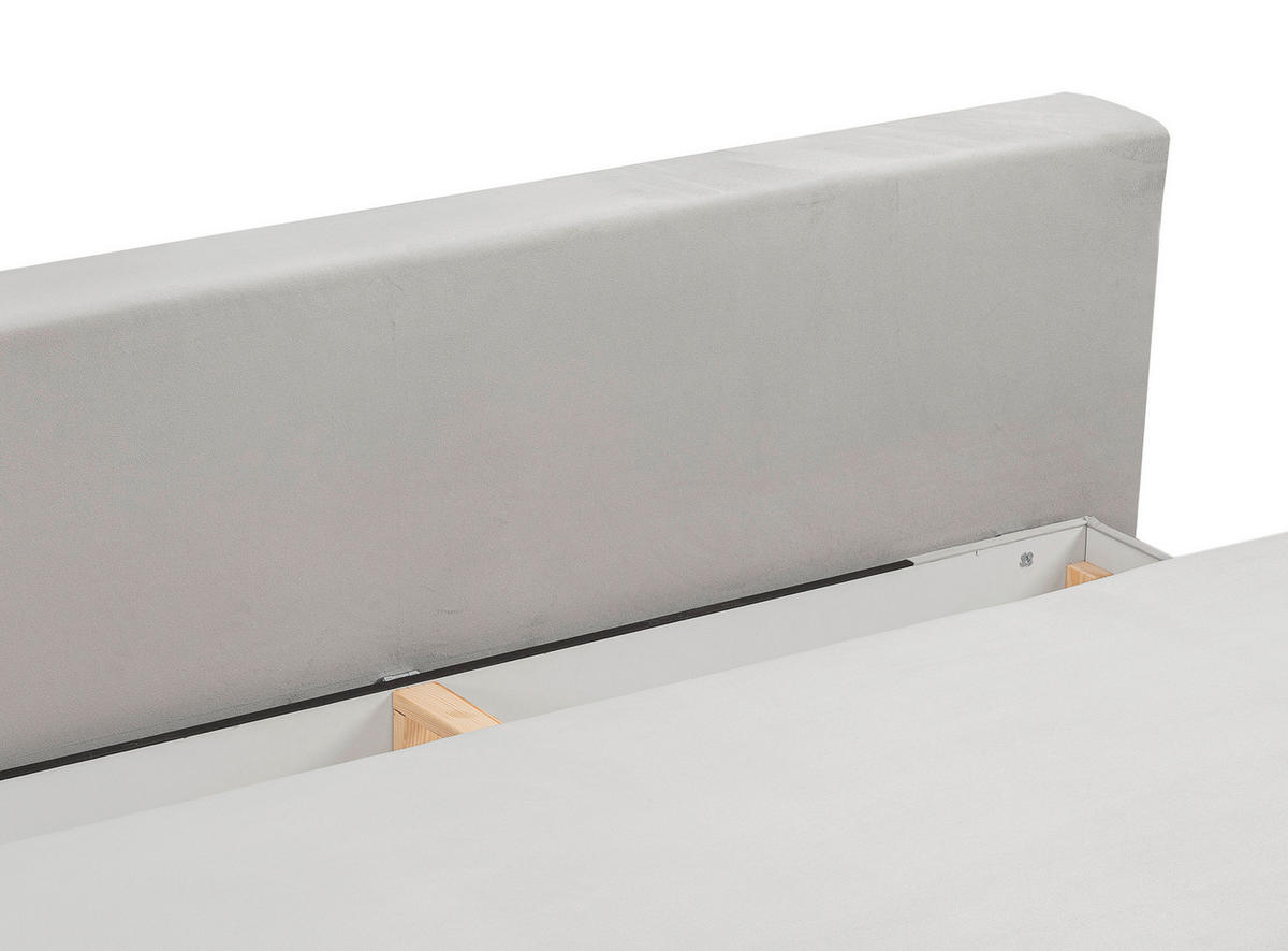 SCHLAFSOFA SORTO  mit Liegefunktion Cord Hellgrau  - Hellgrau/Schwarz, Basics, Holz/Textil (200/91/100cm) - MID.YOU