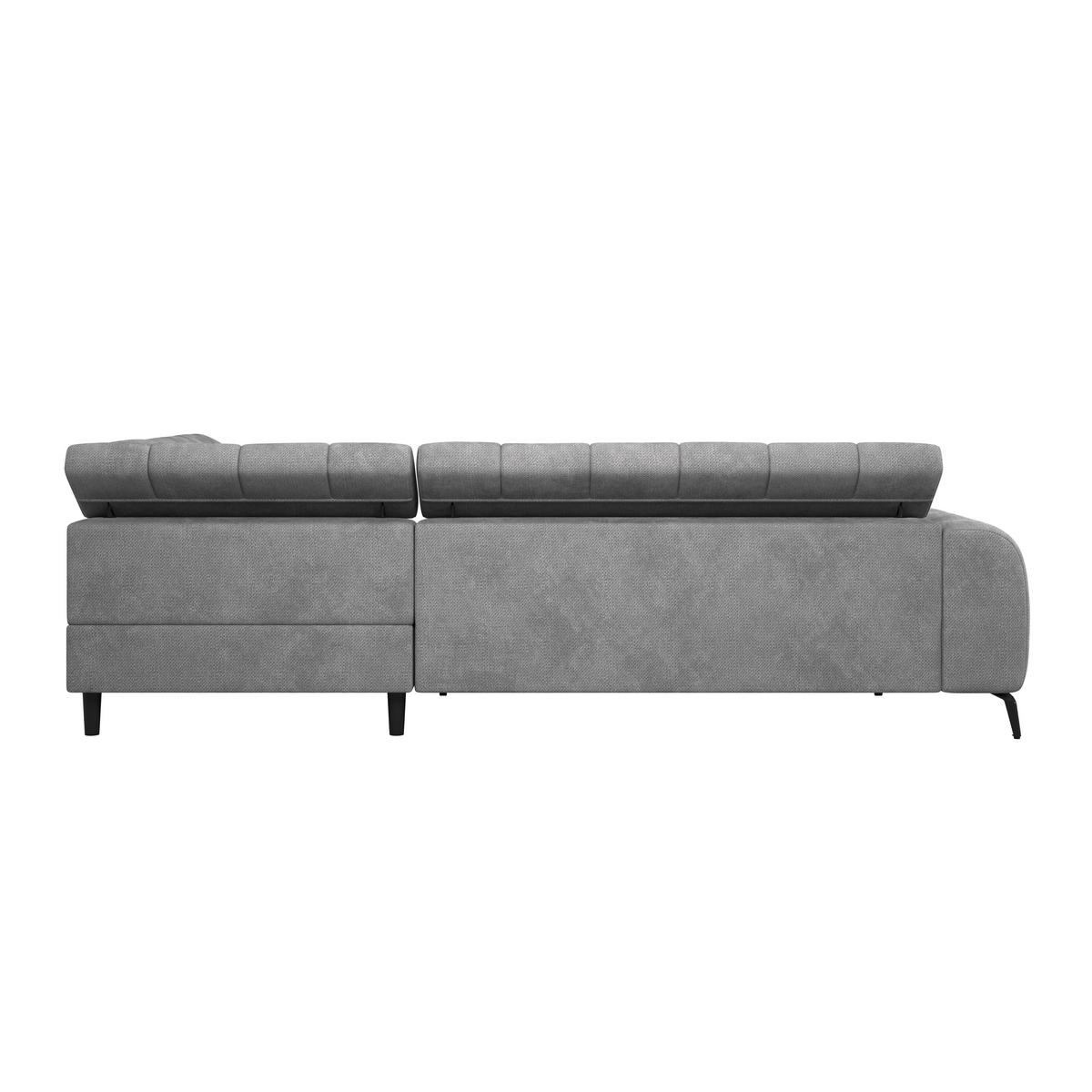 ECKSOFA Grau  - Schwarz/Grau, Trend, Kunststoff/Textil (261/203cm) - Livetastic