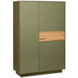 HIGHBOARD Eichefarben, Olivgrün  101/150/42 cm  - Eichefarben/Olivgrün, Design, Glas/Holz (101/150/42cm) - Novel