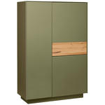 HIGHBOARD Eichefarben, Olivgrün  101/150/42 cm  - Eichefarben/Olivgrün, Design, Glas/Holz (101/150/42cm) - Novel