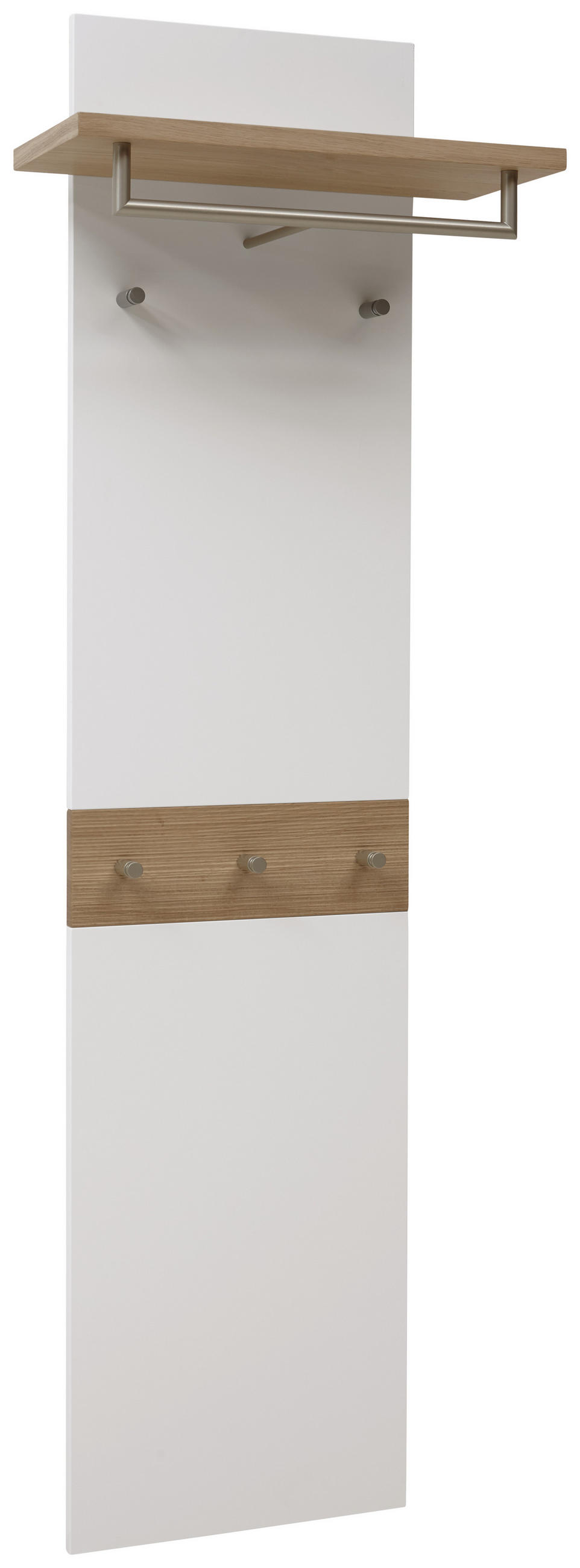 GARDEROBENPANEEL  in 45-60/187/28 cm  - Weiss/Eichefarben, Design, Holz/Holzwerkstoff (45-60/187/28cm) - Dieter Knoll
