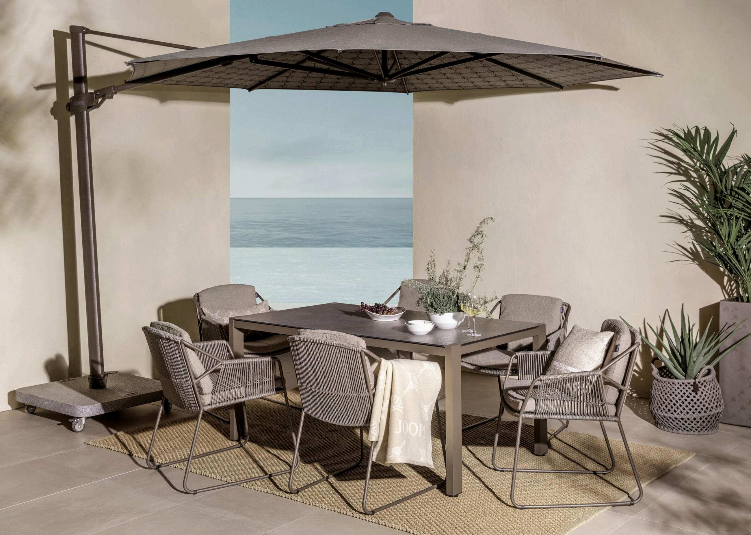 GARTENSTUHL Edelstahl Schlammfarben, Taupe  - Taupe/Schlammfarben, Basics, Textil/Metall (62/82/68cm) - Joop!