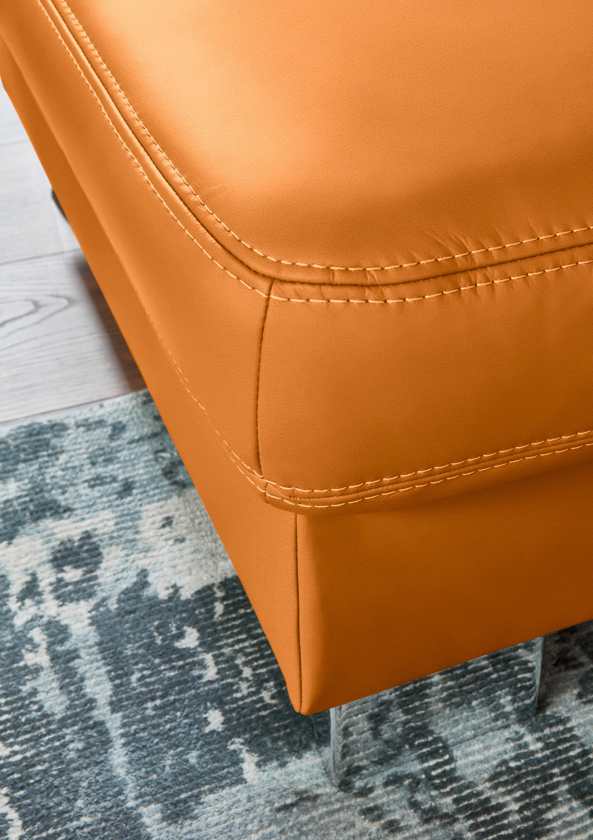 ECKSOFA  in Echtleder Currygelb  235/248 cm  - Currygelb/Alufarben, Design, Leder/Metall (235/248cm) - Beldomo Premium