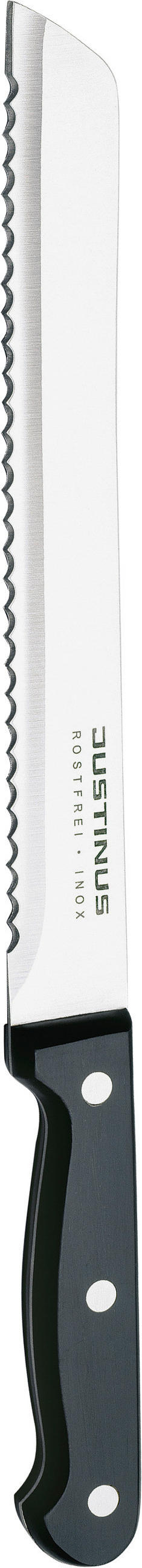 BROTMESSER Küchenchef 33 cm - Edelstahlfarben/Schwarz, Basics, Kunststoff/Metall (33cm) - Justinus
