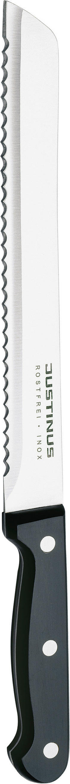 BROTMESSER  Edelstahl  33 cm  - Edelstahlfarben/Schwarz, Basics, Kunststoff/Metall (33cm) - Justinus