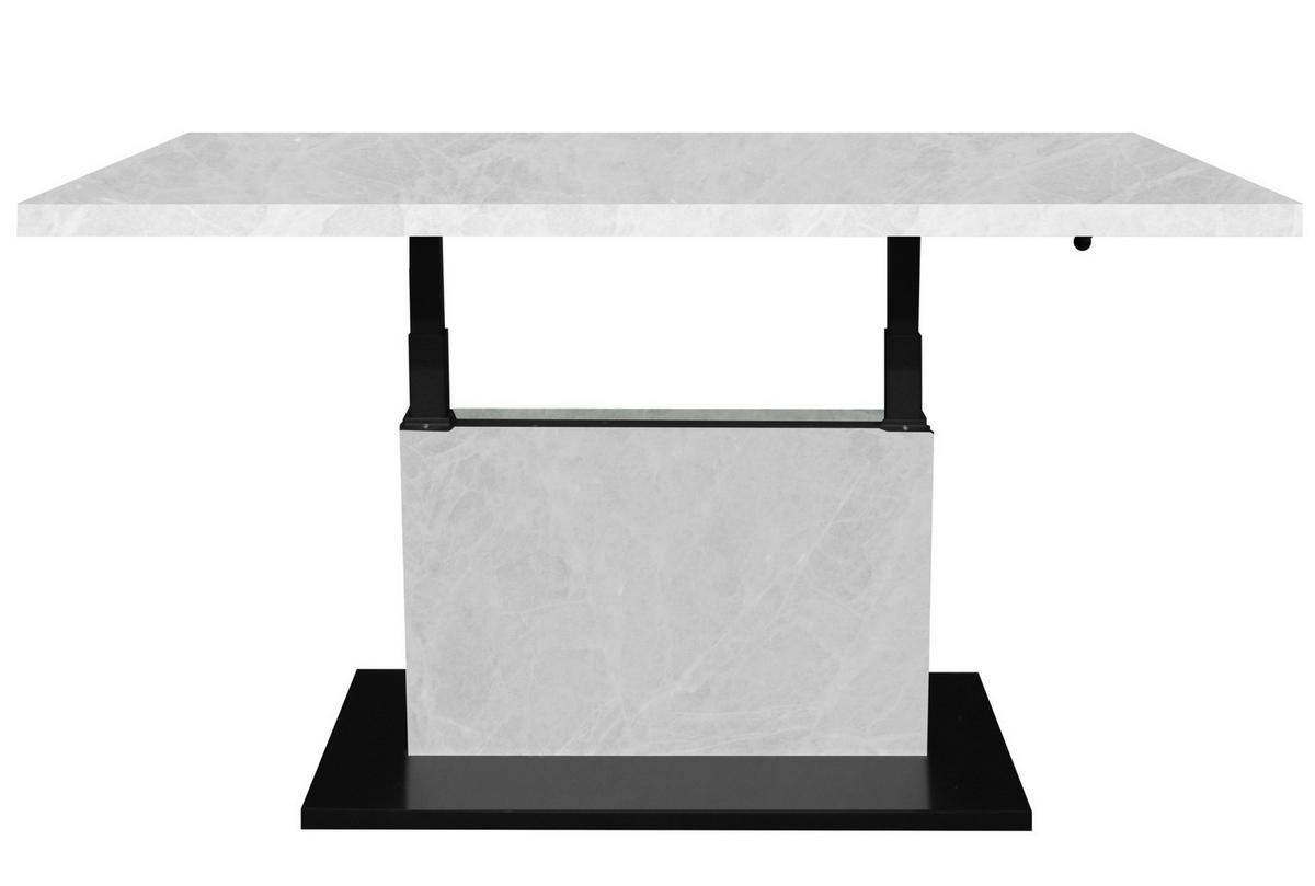 COUCHTISCH Lift rechteckig Schwarz, Weiß  - Schwarz/Weiß, Design, Holzwerkstoff/Metall (120/55-69/70cm) - MID.YOU