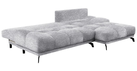 ECKSOFA in Chenille Grau  - Schwarz/Grau, MODERN, Textil/Metall (290/182cm) - Hom`in