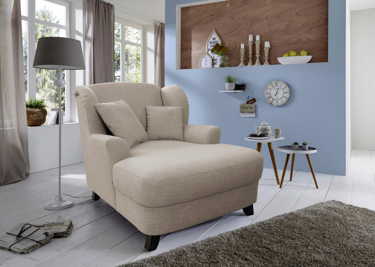XXL-SESSEL in Beige  - Beige/Dunkelbraun, Modern, Holzwerkstoff/Textil (109/104/145cm) - Sit & More
