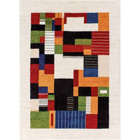 WOLLTEPPICH 250/350 cm Blau, Grün, Rot, Beige  - Blau/Beige, KONVENTIONELL, Naturmaterialien/Textil (250/350cm) - Cazaris