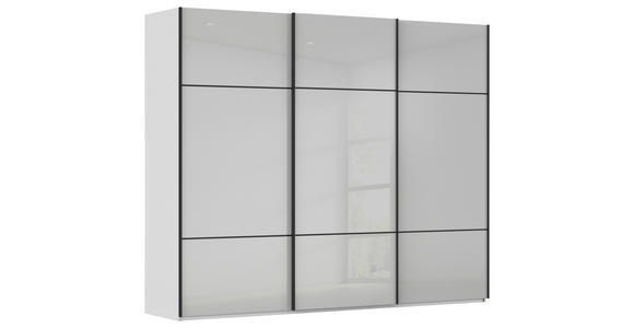 SCHWEBETÜRENSCHRANK in Grau, Weiß - Schwarz/Weiß, KONVENTIONELL, Glas/Holzwerkstoff (271/223/68cm) - Novel
