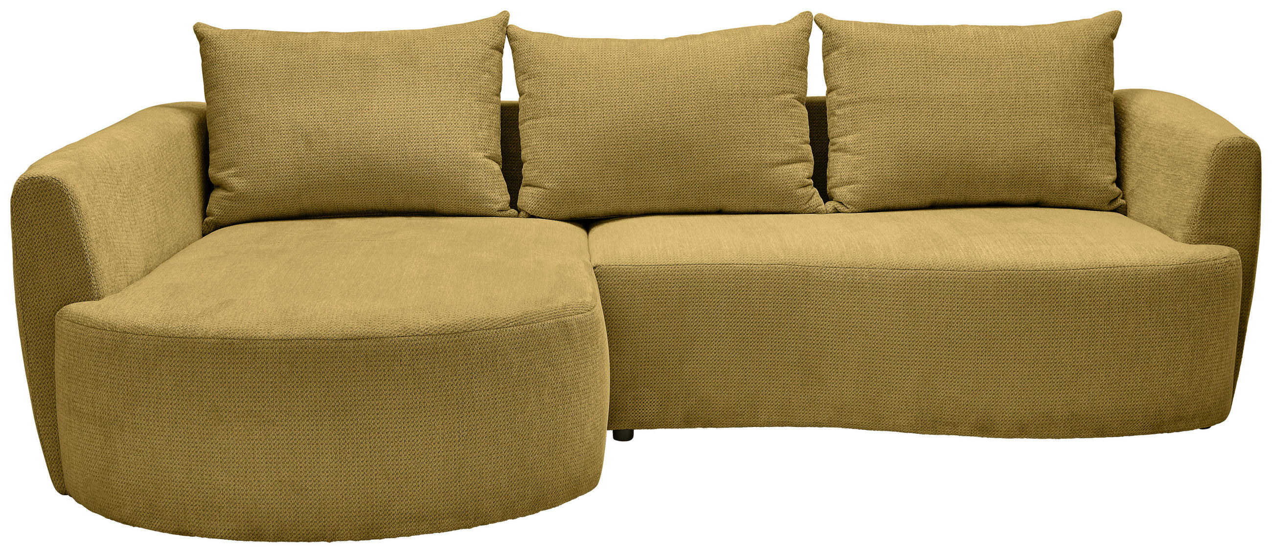 ECKSOFA Senfgelb Chenille  - Senfgelb/Schwarz, MODERN, Kunststoff/Textil (179/287cm) - Carryhome