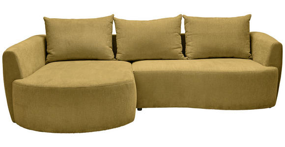 ECKSOFA  in Chenille Senfgelb  - Senfgelb/Schwarz, MODERN, Kunststoff/Textil (179/287cm) - Carryhome