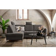 ECKSOFA in Chenille Graubraun  - Graubraun/Schwarz, MODERN, Holz/Textil (184/241cm) - Carryhome