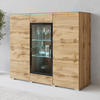 HIGHBOARD Vera  in 120/102,3/39,5 cm  - Eiche Wotan/Grau, Trend, Glas/Holzwerkstoff (120/102,3/39,5cm) - P & B