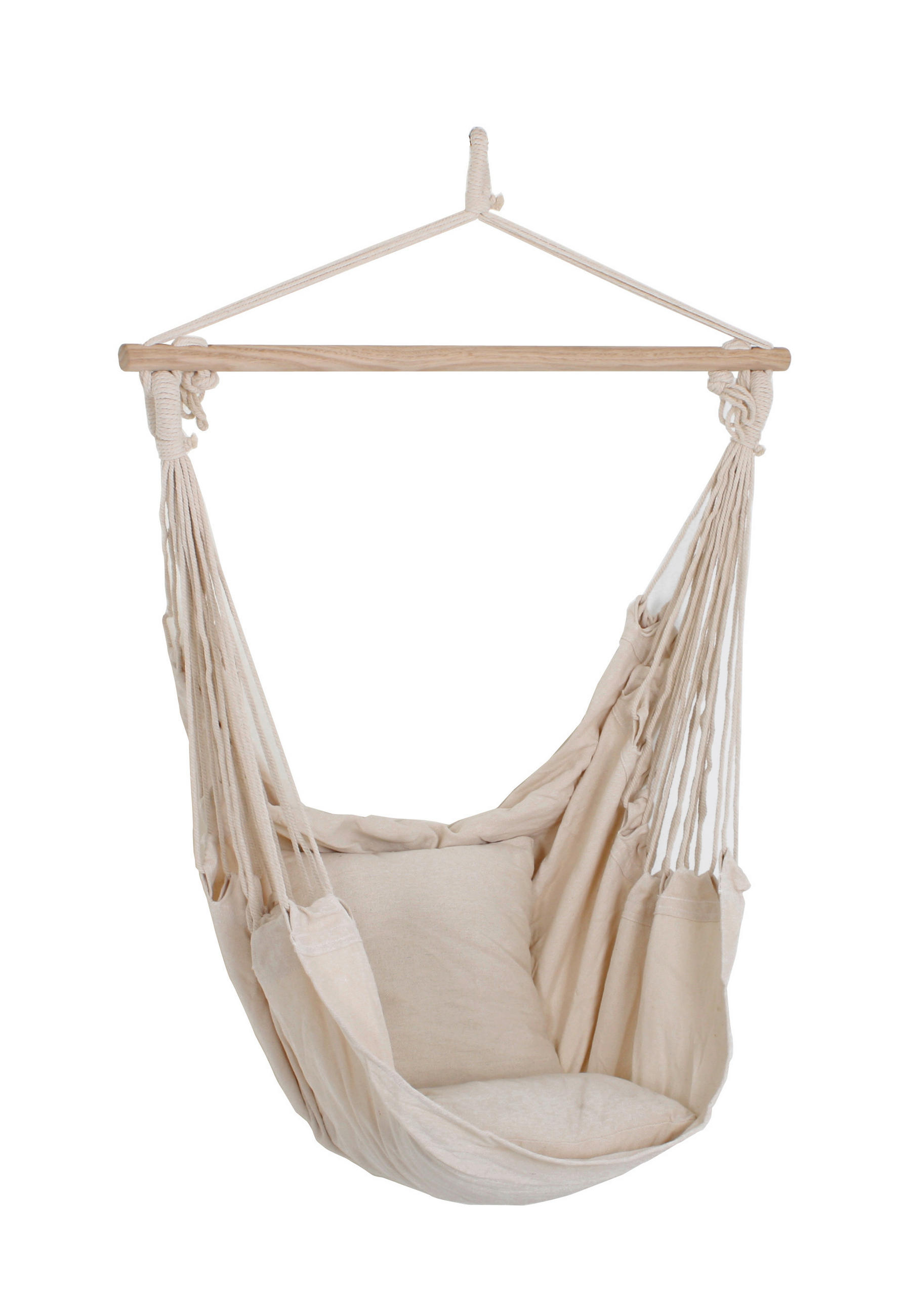 HÄNGESESSEL  - Beige/Braun, Trend, Holz/Textil (90/120/60cm)