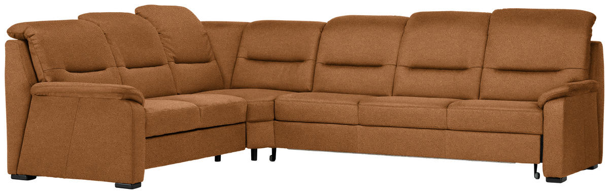 ECKSOFA in Mikrofaser Orange  - Schwarz/Orange, Konventionell, Holz/Textil (245/303cm) - Beldomo Comfort
