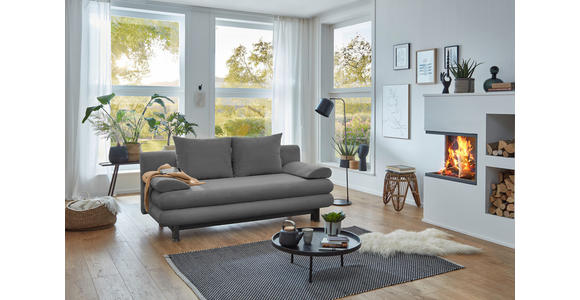 SCHLAFSOFA Cord Grau  - Schwarz/Grau, KONVENTIONELL, Kunststoff/Textil (196/77/92cm) - Carryhome