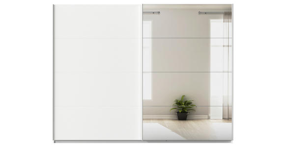 SCHWEBETÜRENSCHRANK  in Weiß  - Alufarben/Eiche Artisan, KONVENTIONELL, Glas/Holzwerkstoff (271/210/62cm) - Xora