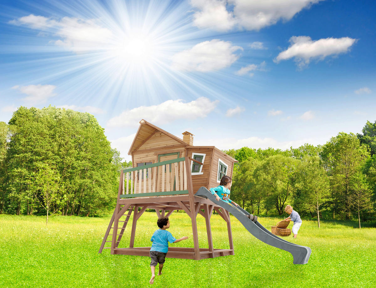 SPIELTURM 435/291/180 cm SPIELTURM MAX  - Braun/Naturfarben, KONVENTIONELL, Holz (435/291/180cm) - Ambia Garden