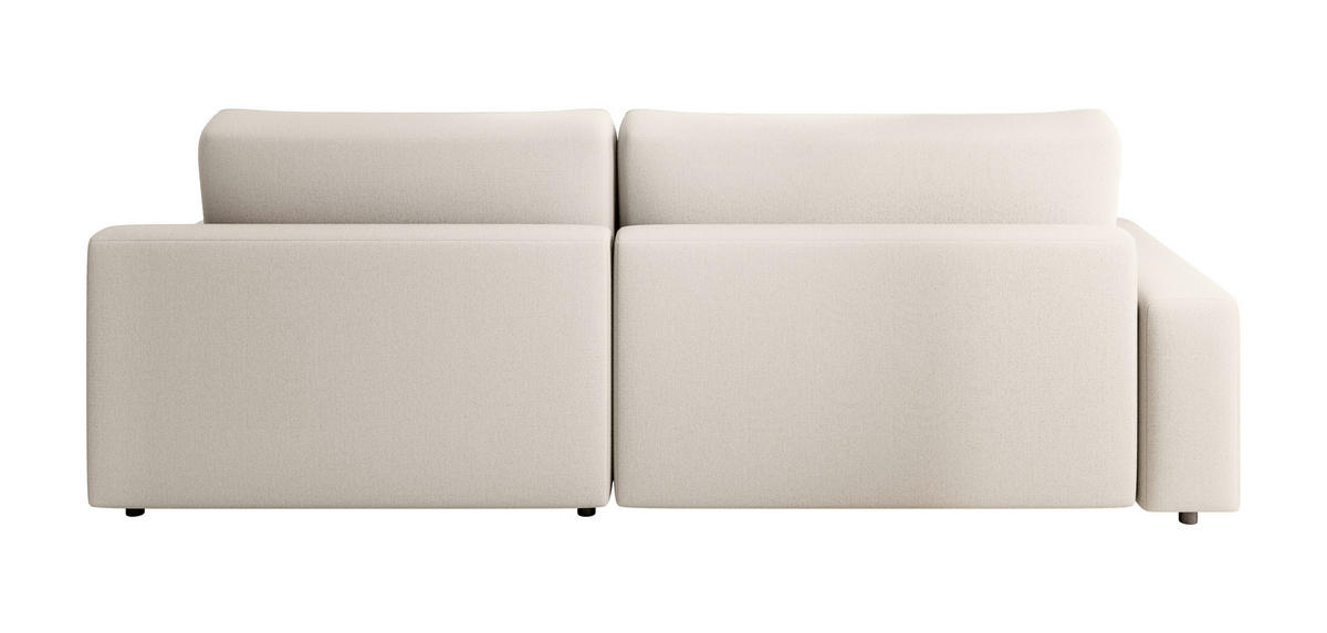 ECKSCHLAFSOFA CHALLANGE  mit Schlafen auf Sitzhöhe, Rücken echt, Armteil links, Armteil rechts Struktur Beige  - Beige/Schwarz, MODERN, Kunststoff/Textil (246/168cm) - Trendmanufaktur