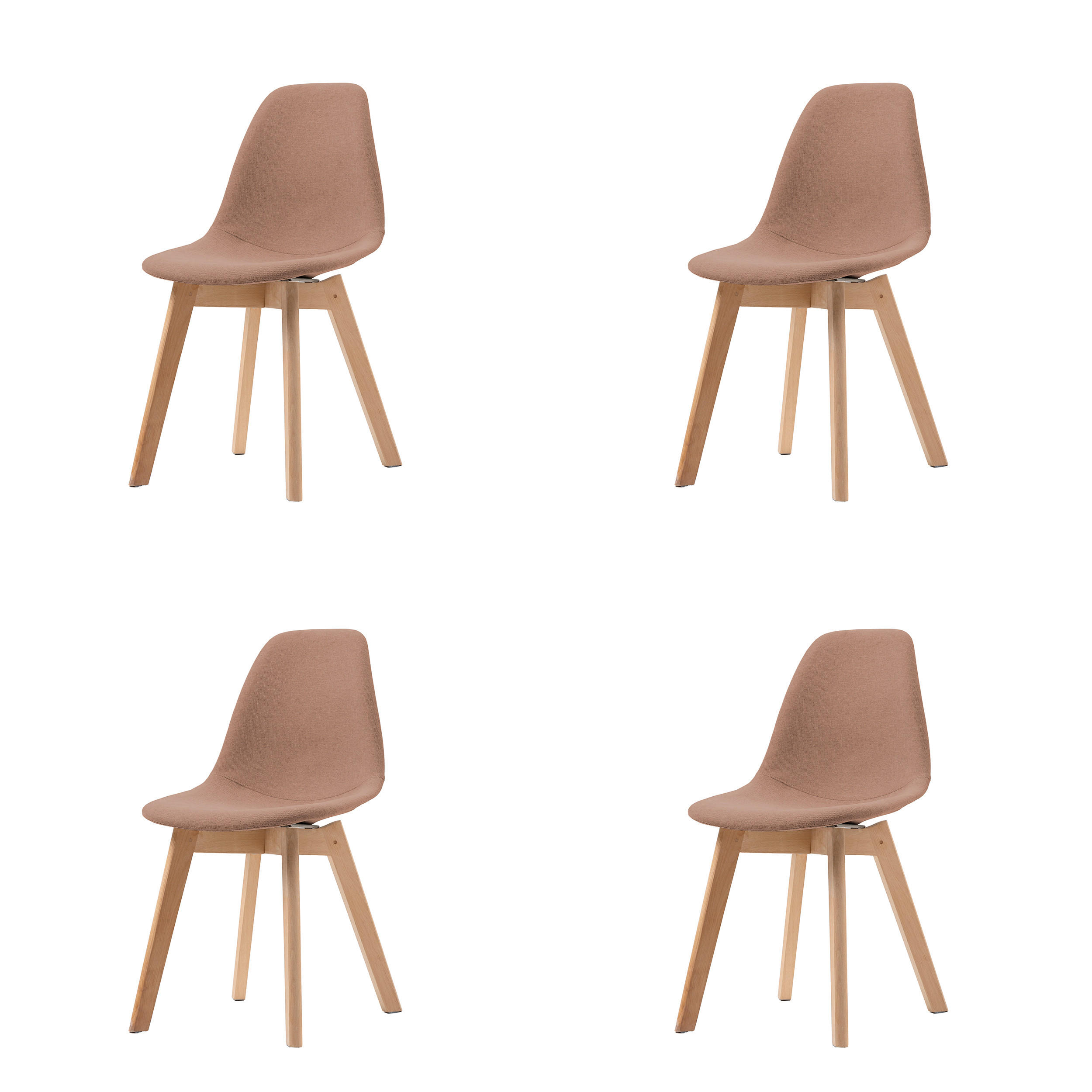 STUHL-SET 4 Stück stapelbar, UV-beständig   - Braun, MODERN, Holz/Kunststoff (47/83/53cm) - MID.YOU