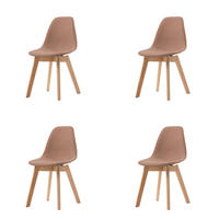 STUHL-SET 4 Stück stapelbar, UV-beständig   - Braun, MODERN, Holz/Kunststoff (47/83/53cm) - MID.YOU