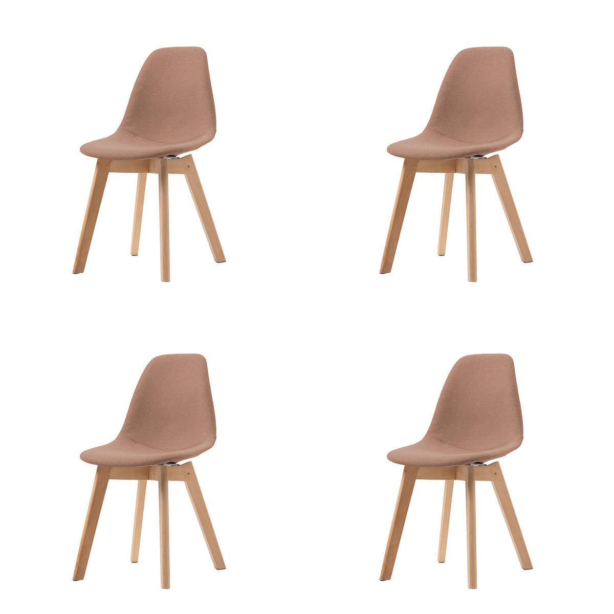 STUHL-SET 4 Stück stapelbar, UV-beständig   - Braun, MODERN, Holz/Kunststoff (47/83/53cm) - MID.YOU