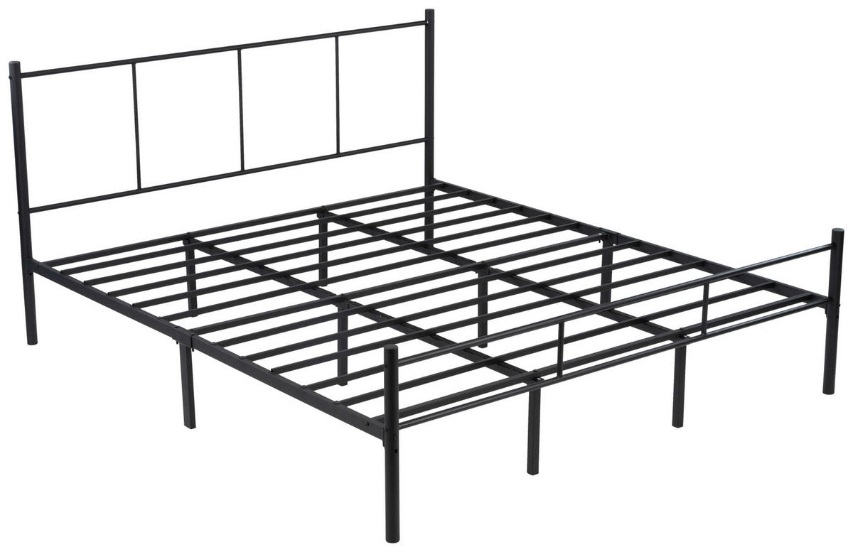 METALLBETT 180/200 cm,  in Schwarz  - Schwarz, Basics, Metall (180/200cm) - Boxxx