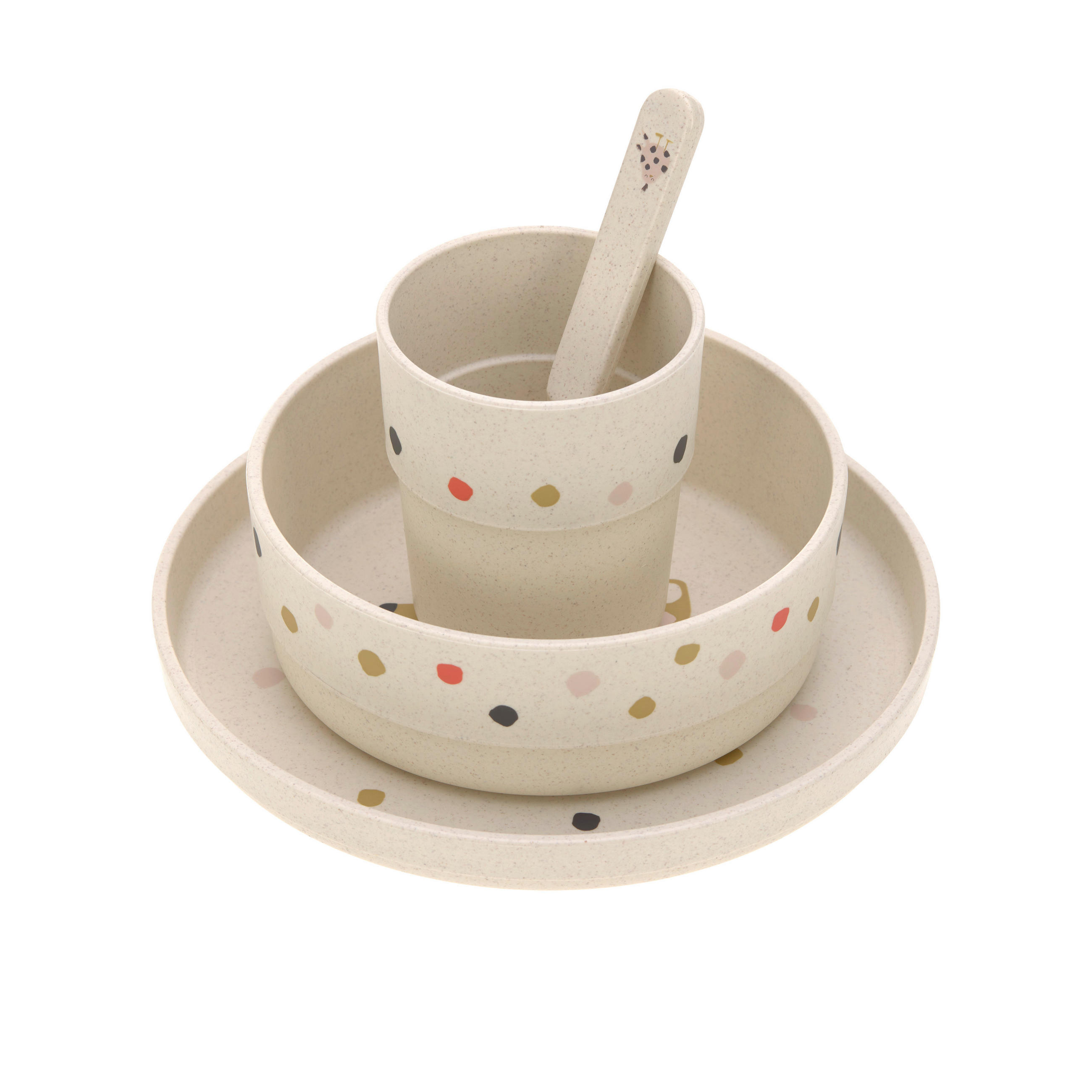 KINDERGESCHIRRSET Little Mateys  - Beige/Orange, Basics, Naturmaterialien/Kunststoff (22,7/7,2/26cm) - Lässig