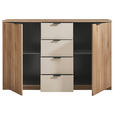 SIDEBOARD  in 140/89,5/38 cm  - Kaschmir/Eichefarben, Design, Holzwerkstoff/Metall (140/89,5/38cm) - Xora