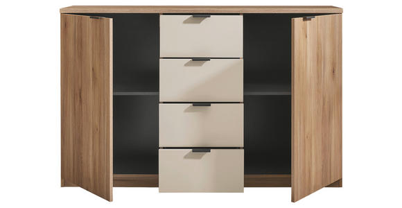 SIDEBOARD  in 140/89,5/38 cm  - Kaschmir/Eichefarben, Design, Holzwerkstoff/Metall (140/89,5/38cm) - Xora