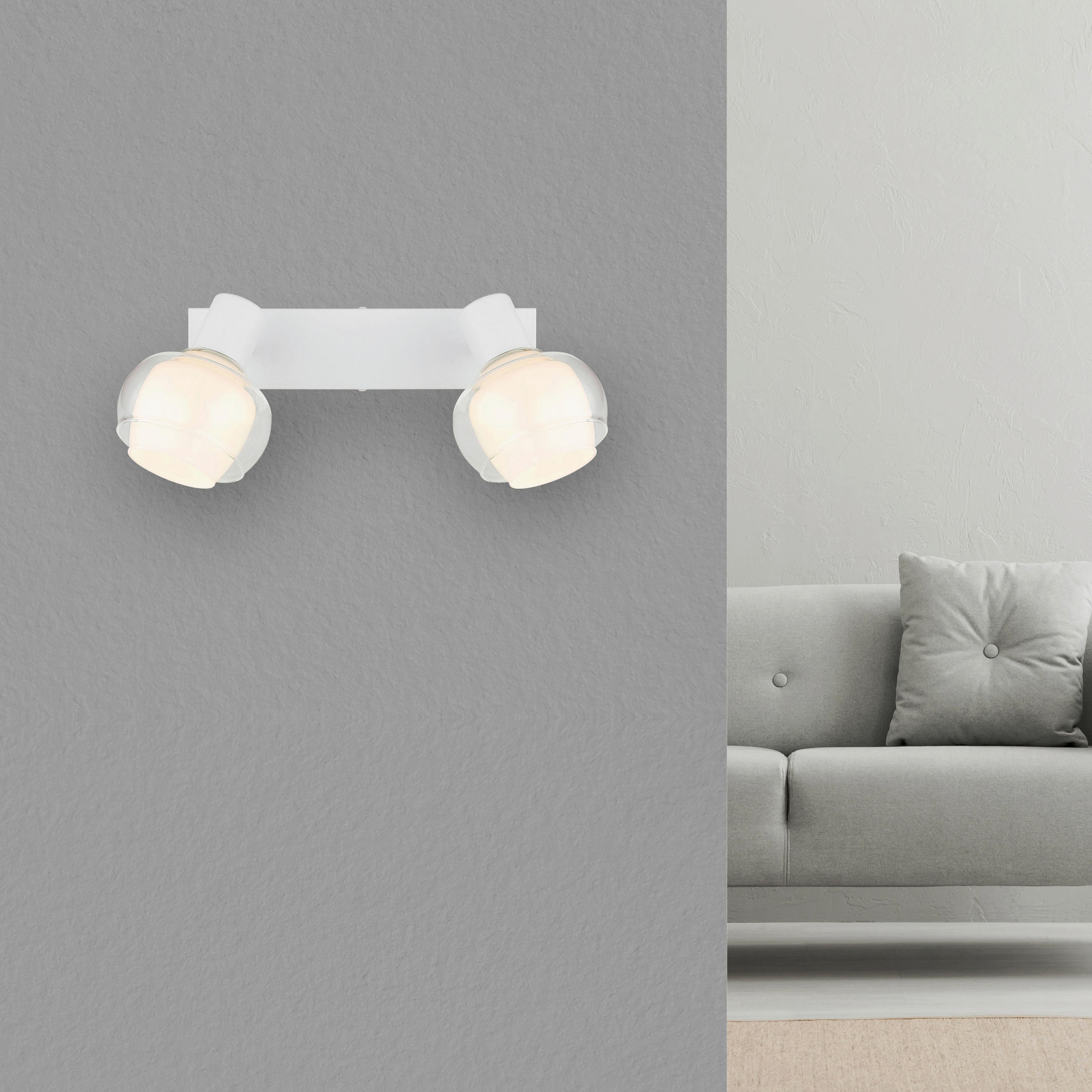 Thumbnail - Globo Strahler, Klar, Opal, Weiß, Chrom, Metall, Glas, 10.5x13.5x26 cm, verstellbare Spotlights, Lampen & Leuchten, Inne...