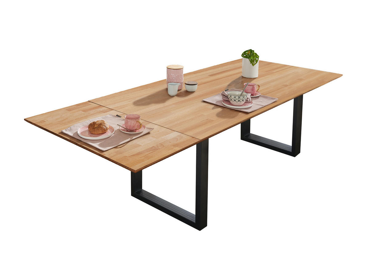 JEDÁLENSKÝ STÔL, jadrový buk, 160/90/75 cm - čierna/jadrový buk, Konventionell, kov/drevo (160/90/75cm) - Livetastic