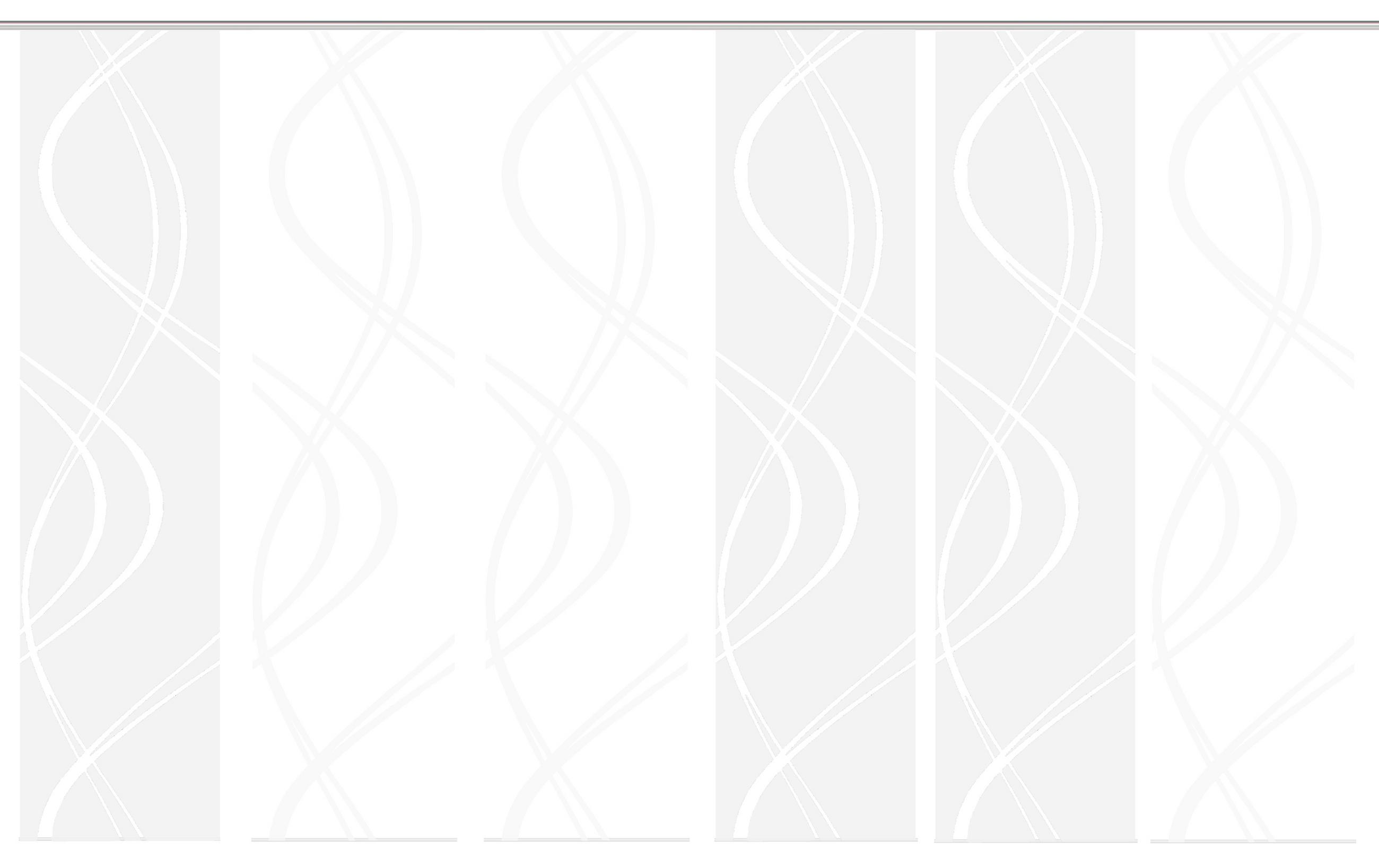 FLÄCHENVORHANG TIBERIO, 6-TLG. in Weiß halbtransparent  - Weiß, MODERN, Textil (60/245cm)