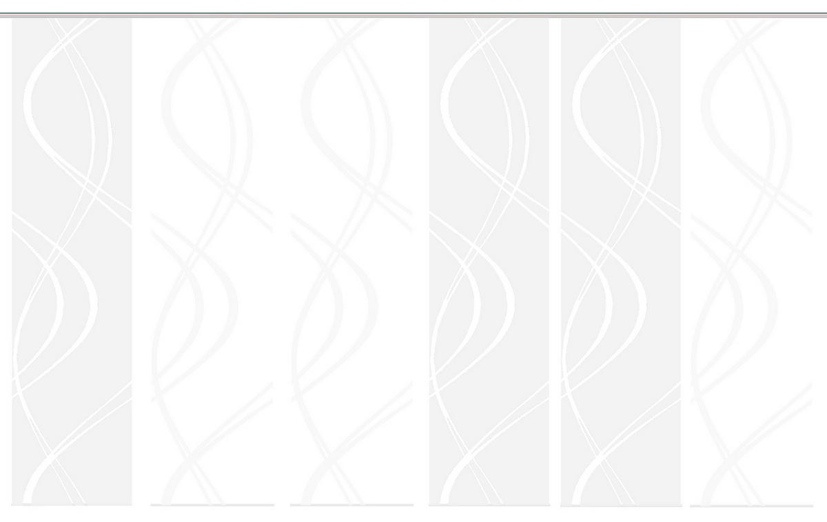 FLÄCHENVORHANG TIBERIO, 6-TLG. in Weiß halbtransparent  - Weiß, MODERN, Textil (60/245cm)