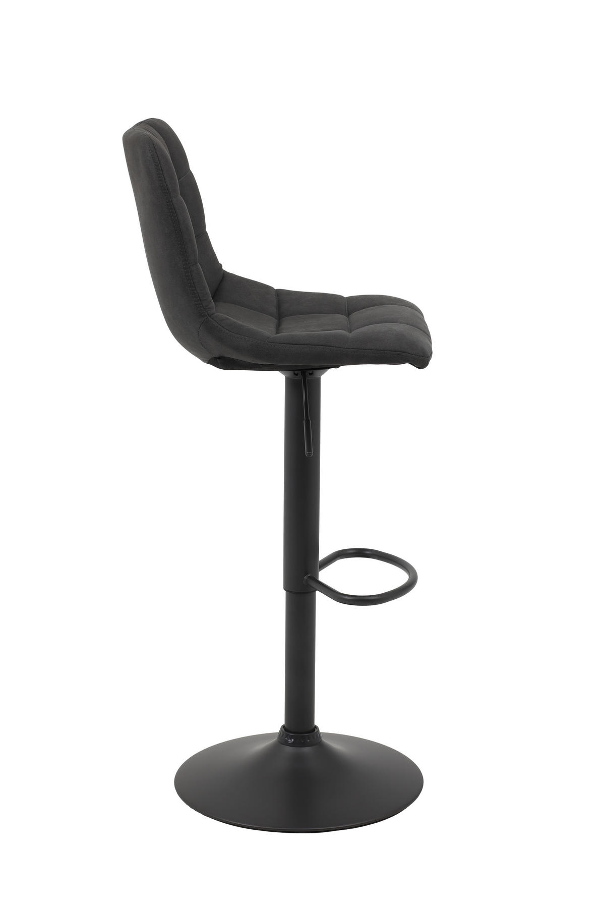 BARHOCKER Mikrofaser Anthrazit Stahl Typenauswahl, Sitzfläche 360° drehbar, abwischbar  - Anthrazit/Grau, MODERN, Textil/Metall (43/91-113/44cm) - MID.YOU