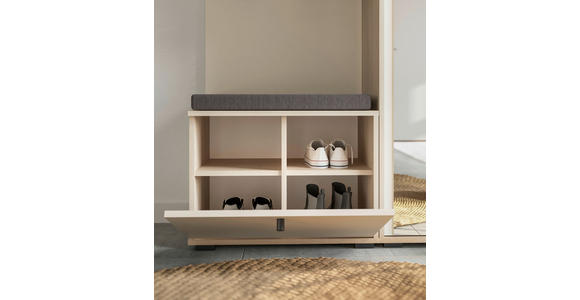 GARDEROBE 5-teilig in 114/197/40 cm - Kaschmir/Eichefarben, Design, Glas/Holzwerkstoff (114/197/40cm) - Xora