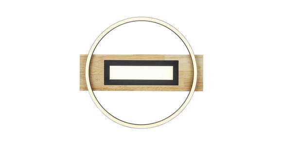 LED-DECKENLEUCHTE 45/50/7,5 cm - Schwarz/Naturfarben, Trend, Holz/Kunststoff (45/50/7,5cm) - Novel
