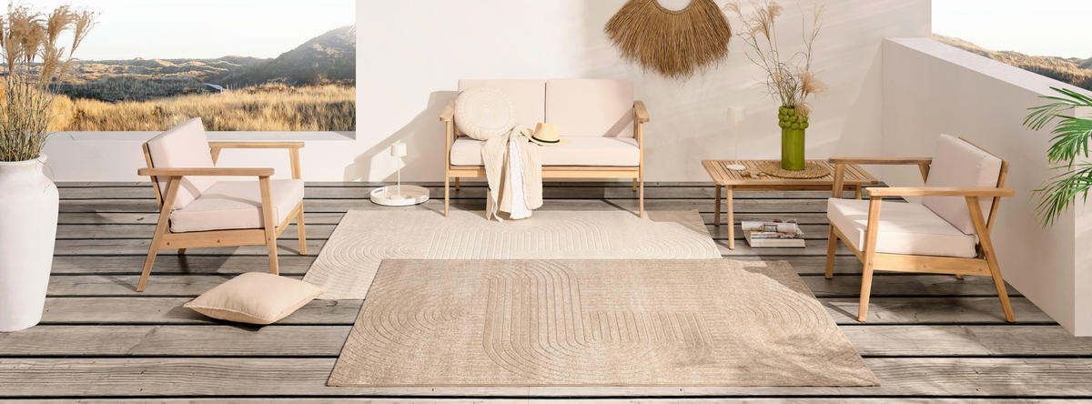 OUTDOORTEPPICH  für Terrasse und Balkon 120/170 cm Las Palmas Taupe  - Taupe, Trend, Textil (120/170cm) - Novel