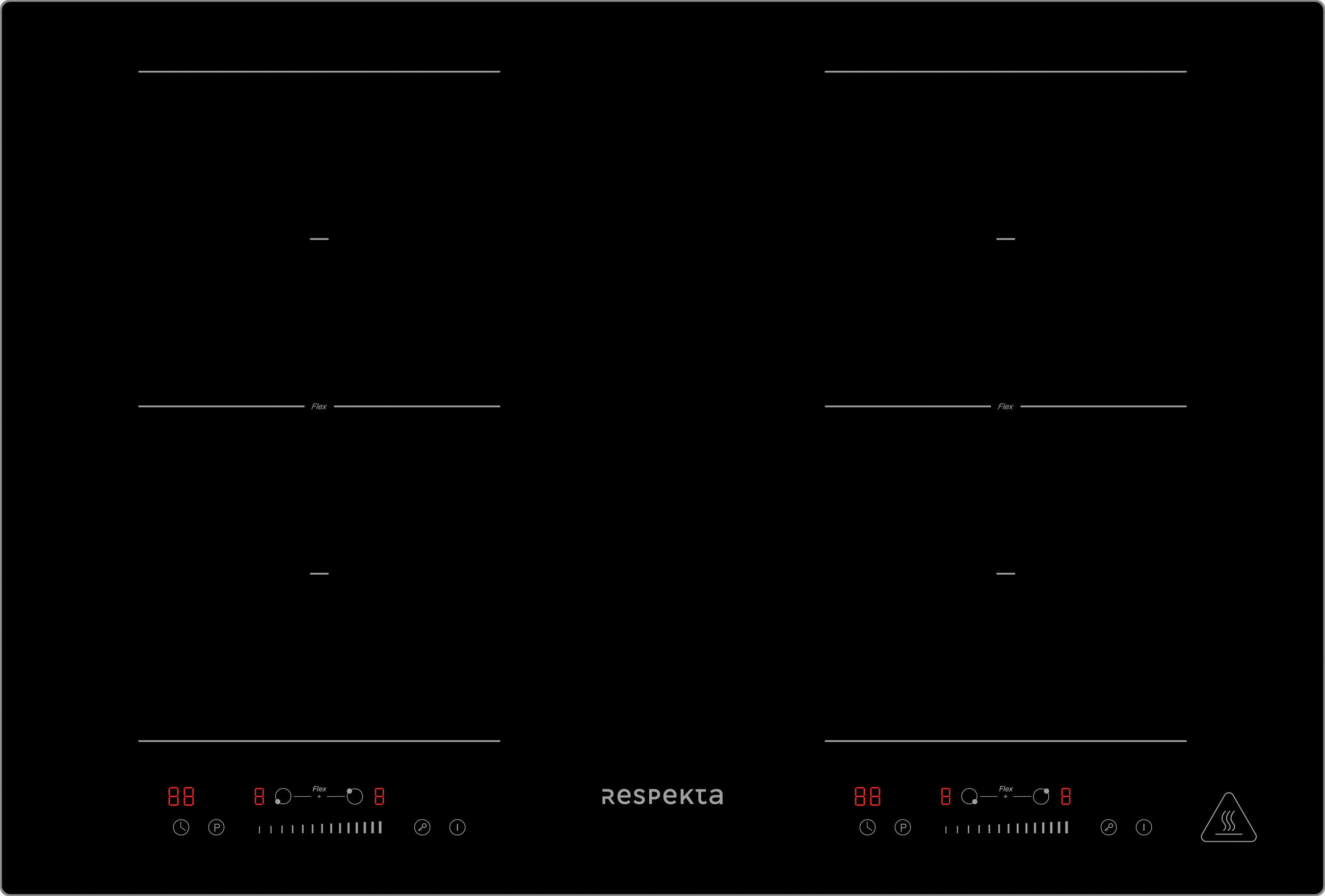 INDUKTIONSKOCHFELD KM8800IF-28  - Schwarz, Trend, Glas/Metall (77/6/52cm) - Respekta