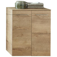 MIDISCHRANK 60/73/41,7 cm  - Chromfarben/Eichefarben, KONVENTIONELL, Glas/Holzwerkstoff (60/73/41,7cm) - Sadena