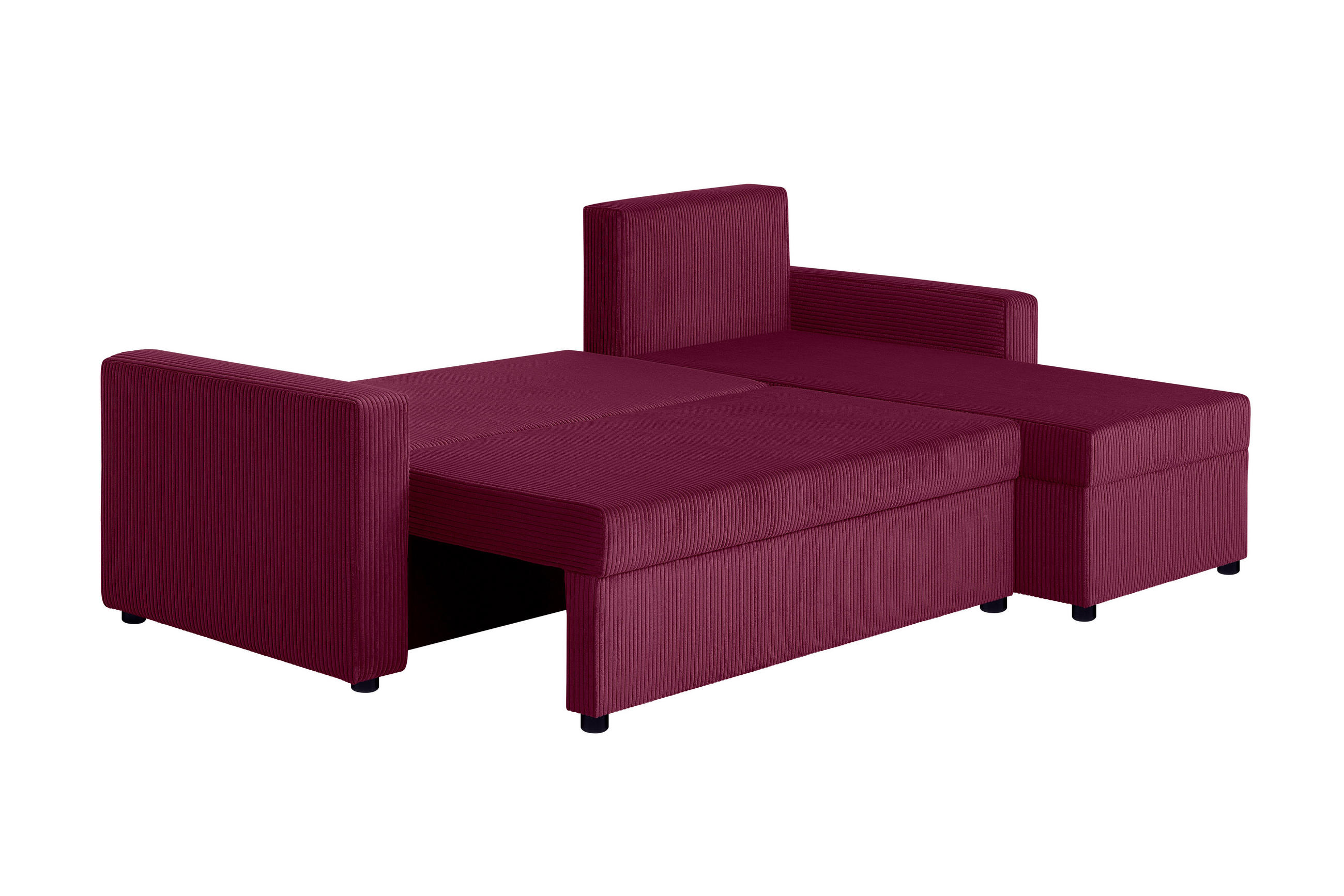 Thumbnail - P & B Ecksofa, Rot, Textil, Füllung: Schaumstoffflocken, seitenverkehrt montierbar, 228x147 cm, Liegefunktion, Rücken ec...