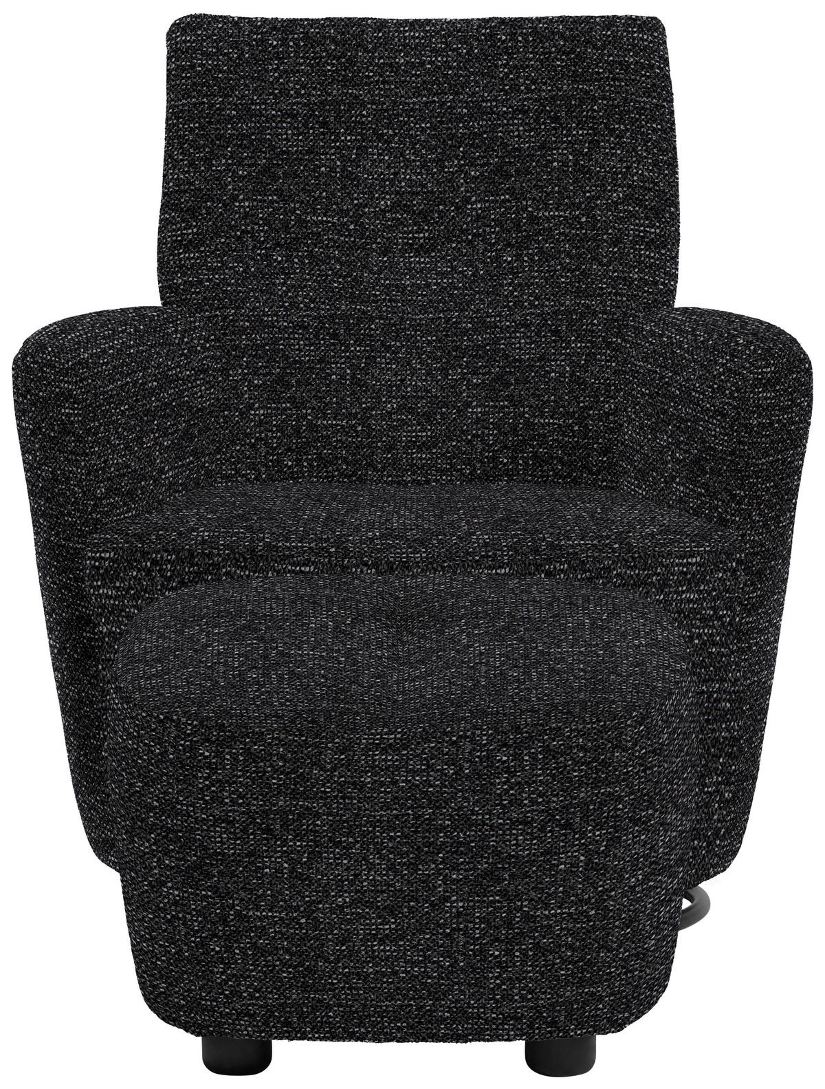 SESSEL in Chenille, Flachgewebe Schwarz  - Schwarz, Design, Textil/Metall (81/92/84cm) - Xora