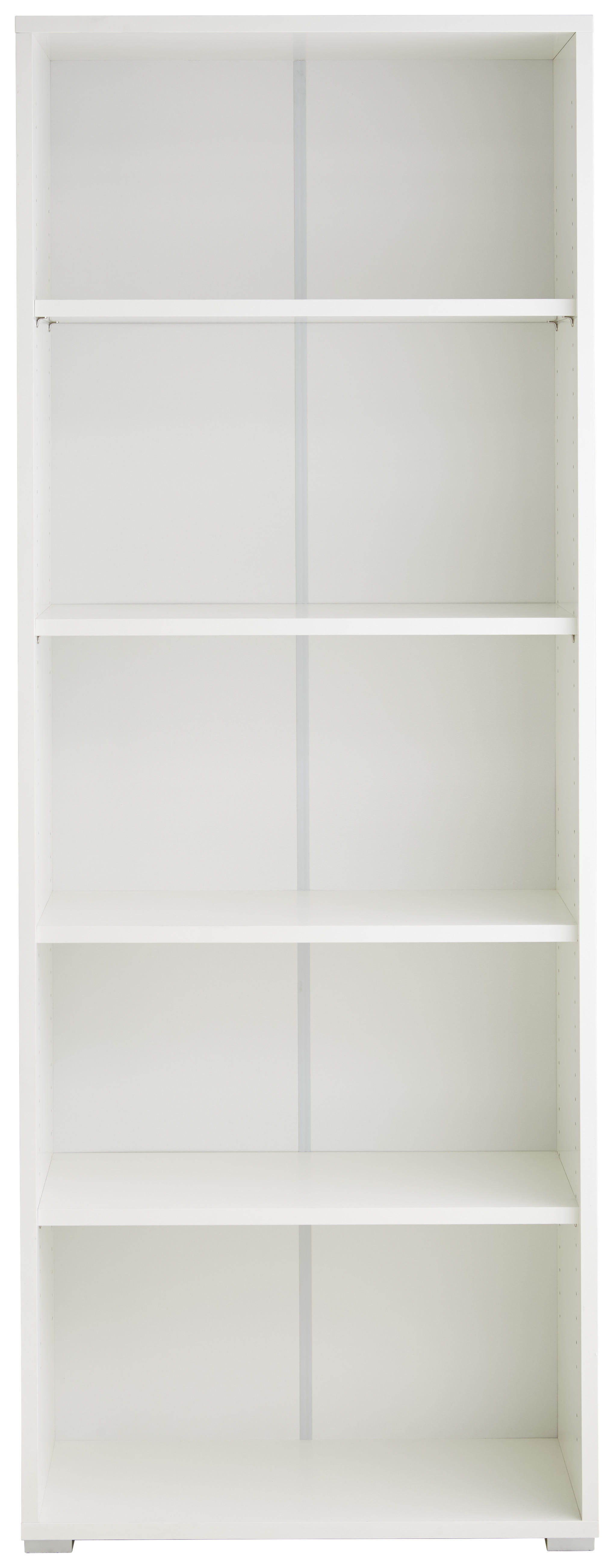 REGÁL, biela, 74,6/200/34 cm - biela/svetlosivá, Basics, kompozitné drevo (74,6/200/34cm) - Xora