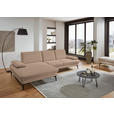 ECKSOFA in Chenille, Mikrofaser Sandfarben  - Sandfarben/Schwarz, Design, Textil/Metall (157/299cm) - Dieter Knoll